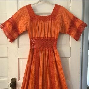 Vintage 70 Mexican Hippie Dress Boho Dress Wedding